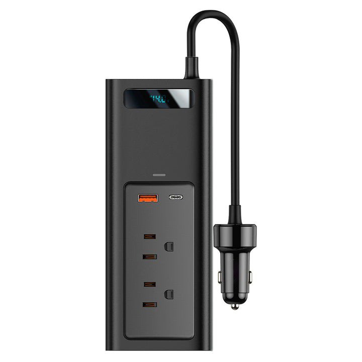Zaqoro DriveVolt X150 In-Car Power Inverter (150W, 110V US Edition)</br>One Plug. Four Ports. Total On-the-Road Power.
