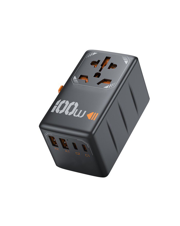 Zaqoro Globetrek U100 Universal Travel Adapter (100W, 5-in-1)</br> Power Without Borders. Charge Anywhere.