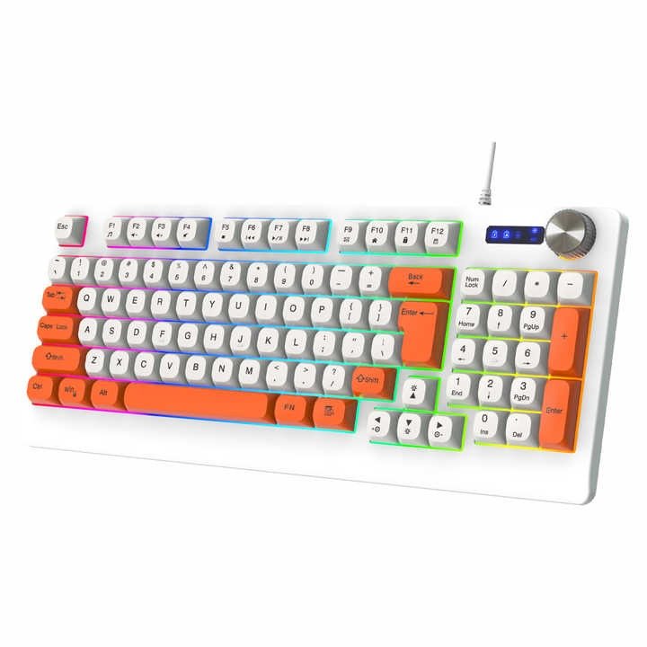 Zaqoro MechaTune K93 Wired RGB Keyboard – 93-Key Layout with Multifunction Knob</br>Creative Control. Precision Feel. Desktop Dominance.