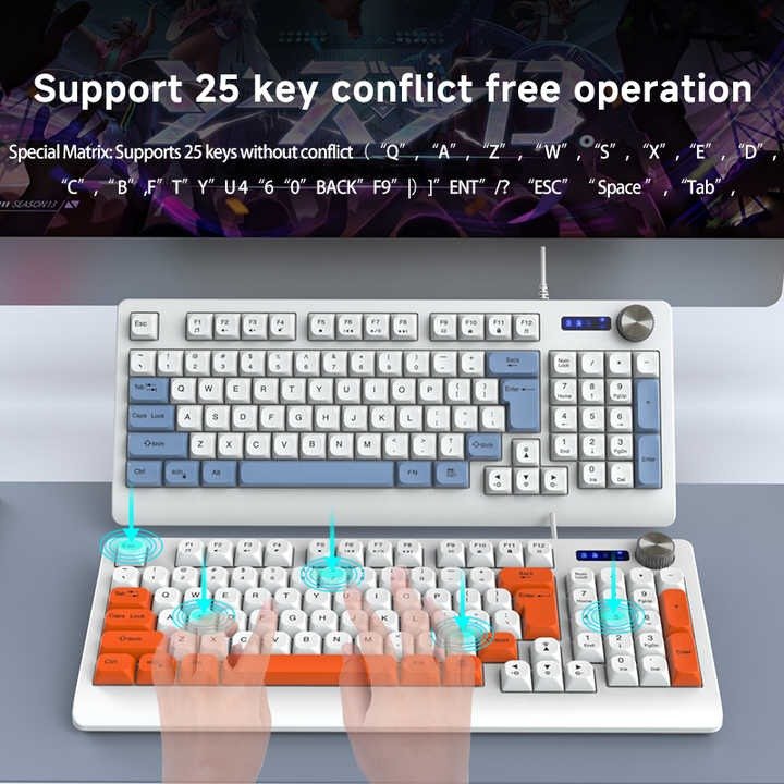 Zaqoro MechaTune K93 Wired RGB Keyboard – 93-Key Layout with Multifunction Knob</br>Creative Control. Precision Feel. Desktop Dominance. - Image 2