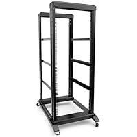 Zaqoro 27U Server Rack/4-Post 19in Network Rack/Open Frame Rack with Wheels, Heavy-Duty Frame Cabinet/Adjustable Depth 29.75-27.75in GLOBALRACK(4POST-1000-27U)